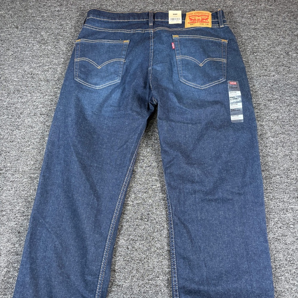 Levi's 514 Straight Jeans Mens 33x32 Dark Wash Stretch Denim NEW - Picture 8 of 10